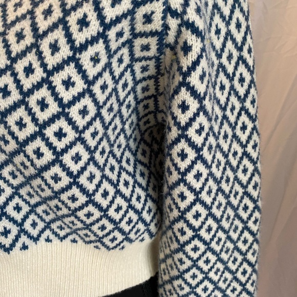 Cider Navy and Cream Diamond Knit Cardigan - Picture 8 of 11